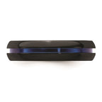 Edward Mirell Black Ti with Blue Anodized Center Stripe Domed 6mm Band