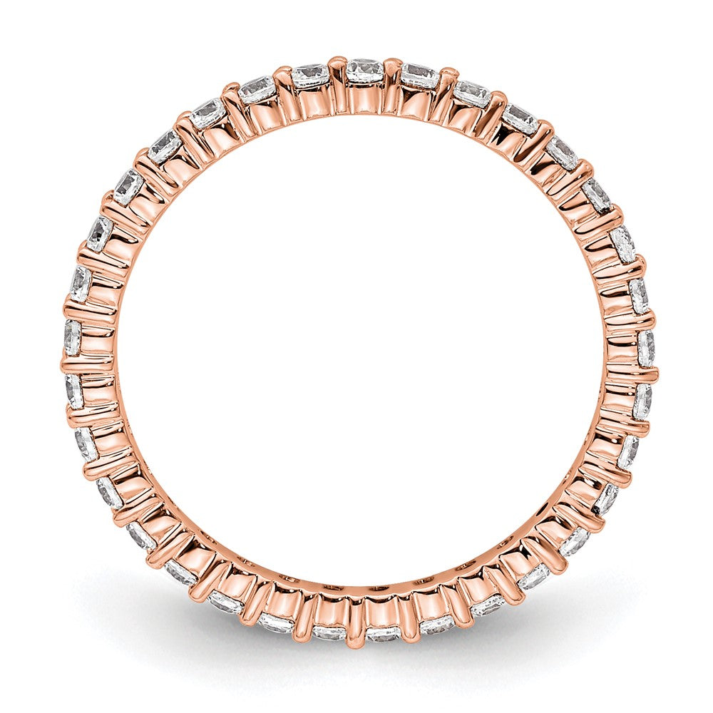 14k Rose Gold Polished Shared Prong 1/2 carat Diamond Complete Eternity Band