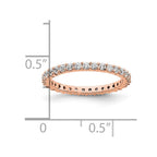 14k Rose Gold Polished Shared Prong 1/2 carat Diamond Complete Eternity Band
