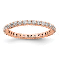 14k Rose Gold Polished Shared Prong 1/2 carat Diamond Complete Eternity Band