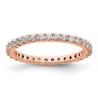 14k Rose Gold Polished Shared Prong 1/2 carat Diamond Complete Eternity Band