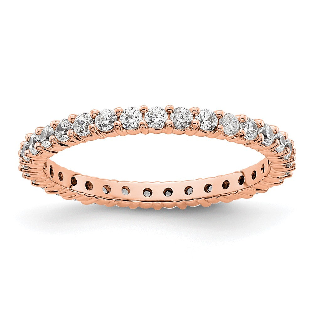 14k Rose Gold Polished Shared Prong 1/2 carat Diamond Complete Eternity Band
