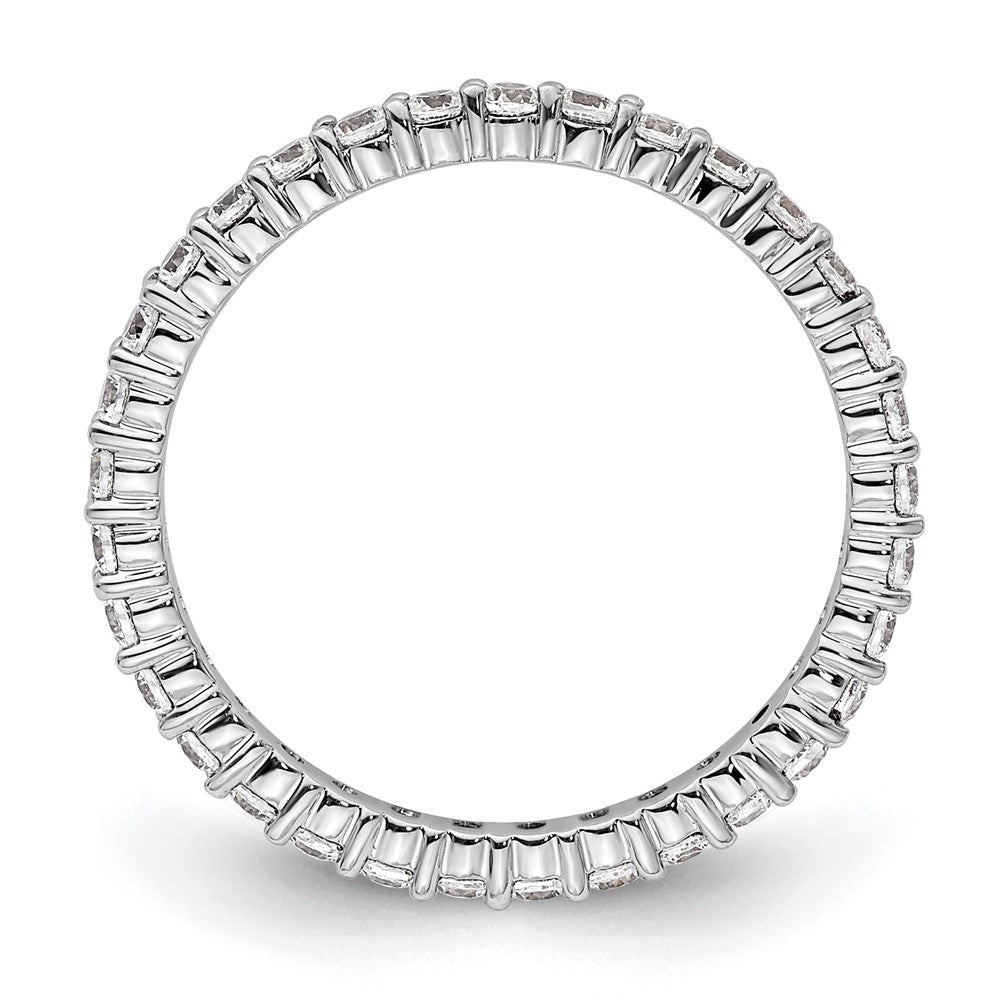 14k White Gold Polished Shared Prong 1/2 carat Diamond Complete Eternity Band