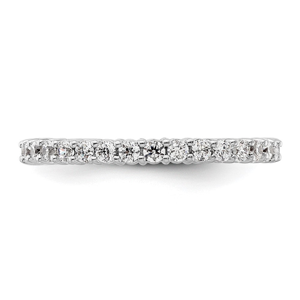14k White Gold Polished Shared Prong 1/2 carat Diamond Complete Eternity Band