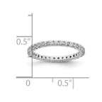 14k White Gold Polished Shared Prong 1/2 carat Diamond Complete Eternity Band