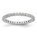 14k White Gold Polished Shared Prong 1/2 carat Diamond Complete Eternity Band