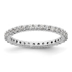 14k White Gold Polished Shared Prong 1/2 carat Diamond Complete Eternity Band