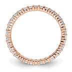 14k Rose Gold Polished Shared Prong 1/2 carat Diamond Complete Eternity Band