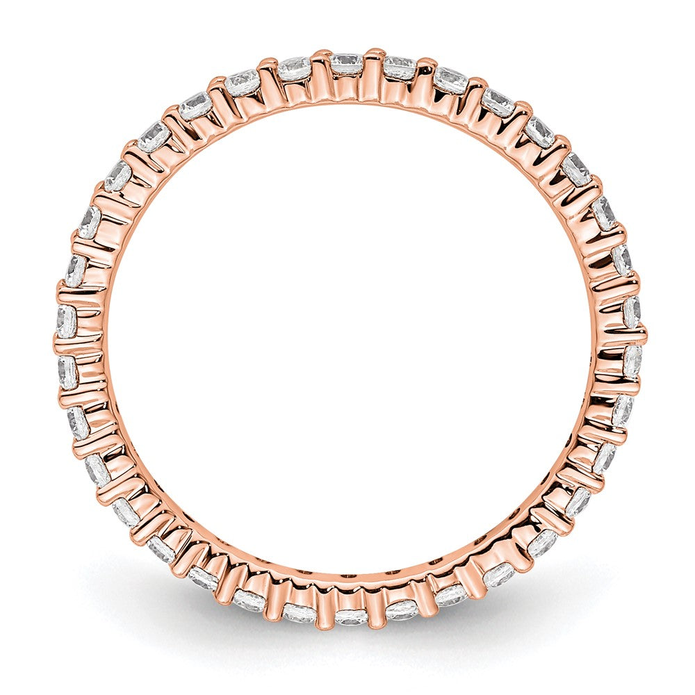 14k Rose Gold Polished Shared Prong 1/2 carat Diamond Complete Eternity Band