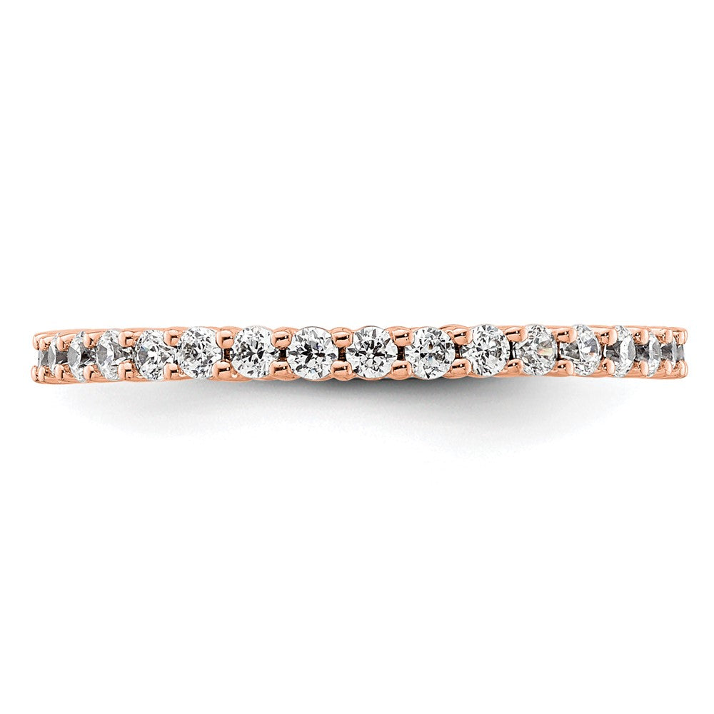 14k Rose Gold Polished Shared Prong 1/2 carat Diamond Complete Eternity Band