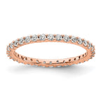 14k Rose Gold Polished Shared Prong 1/2 carat Diamond Complete Eternity Band