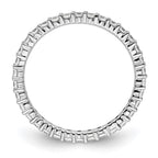 14k White Gold Polished Shared Prong 1/2 carat Diamond Complete Eternity Band