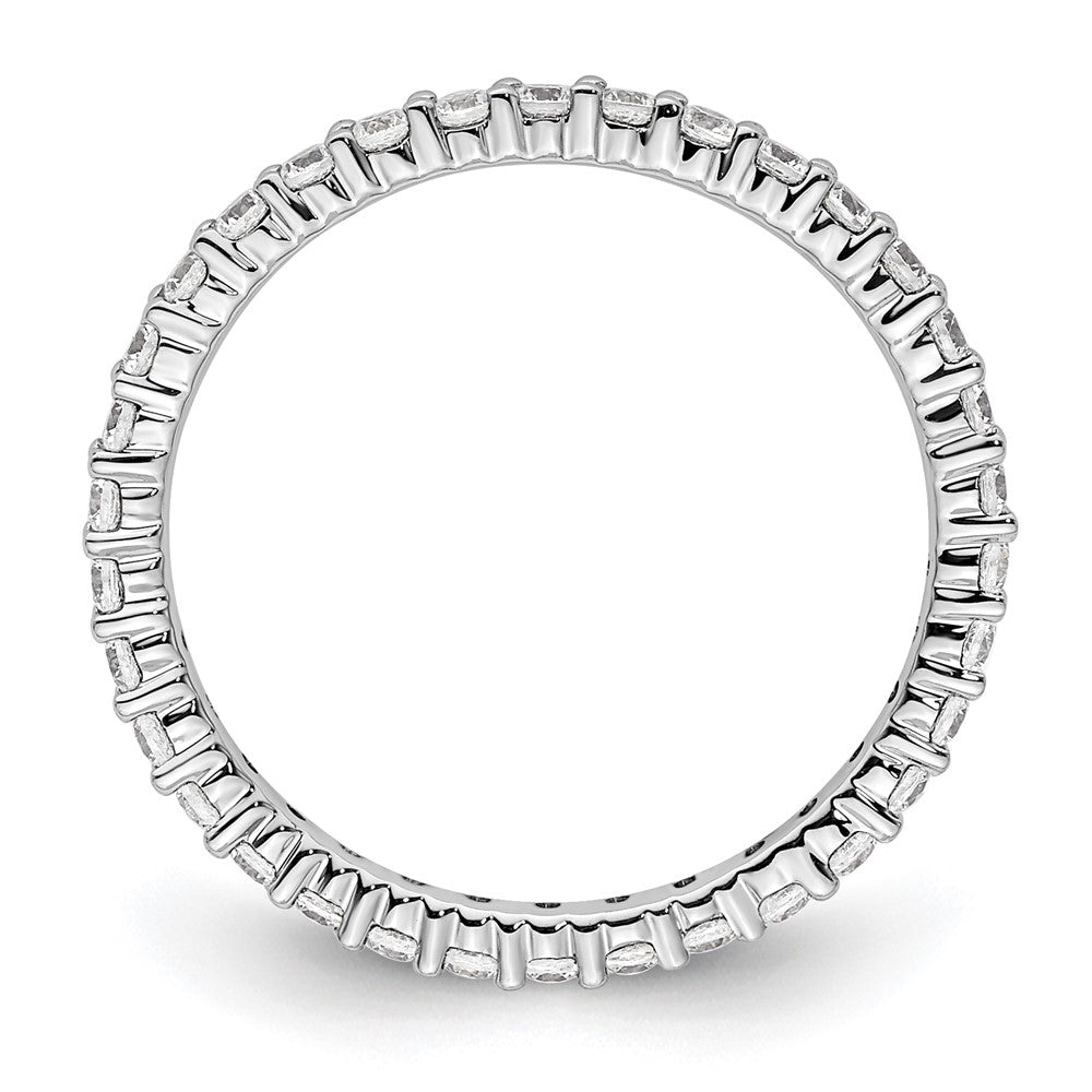 14k White Gold Polished Shared Prong 1/2 carat Diamond Complete Eternity Band