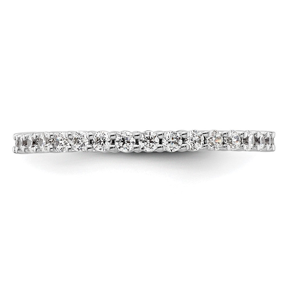 14k White Gold Polished Shared Prong 1/2 carat Diamond Complete Eternity Band