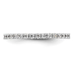 14k White Gold Polished Shared Prong 1/2 carat Diamond Complete Eternity Band