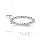 14k White Gold Polished Shared Prong 1/2 carat Diamond Complete Eternity Band