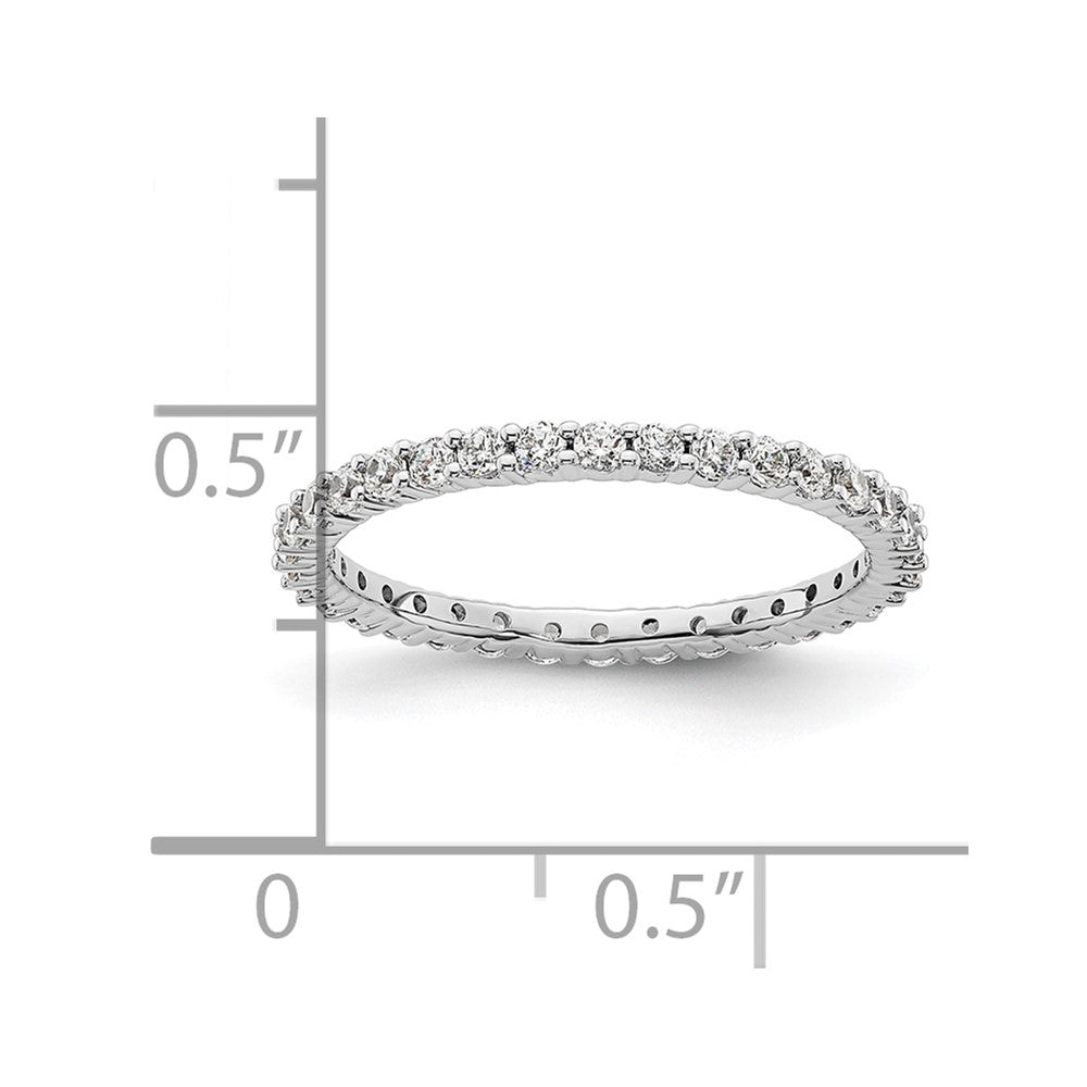 14k White Gold Polished Shared Prong 1/2 carat Diamond Complete Eternity Band