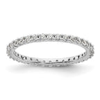 14k White Gold Polished Shared Prong 1/2 carat Diamond Complete Eternity Band