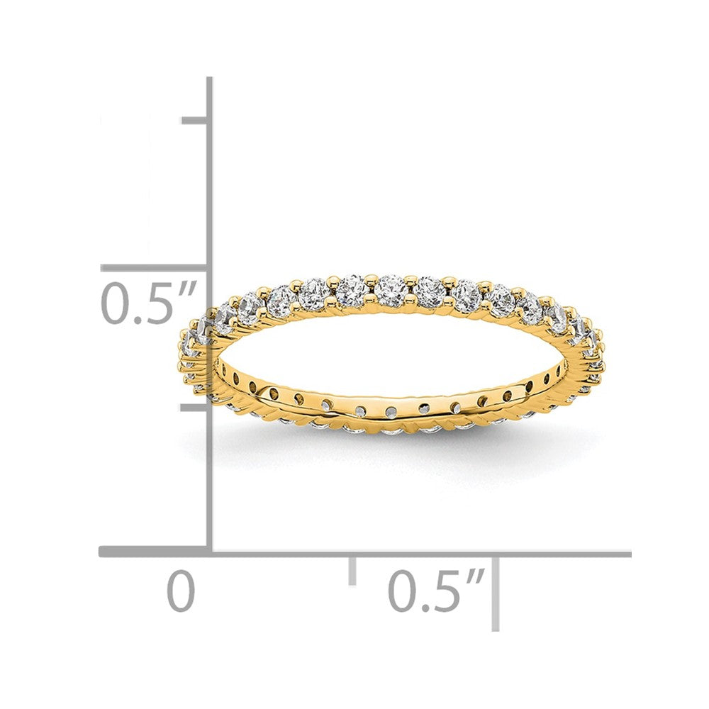 14k Polished Shared Prong 1/2 carat Diamond Complete Eternity Band