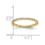 14k Polished Shared Prong 1/2 carat Diamond Complete Eternity Band