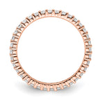 14k Rose Gold Polished Shared Prong 1/2 carat Diamond Complete Eternity Band