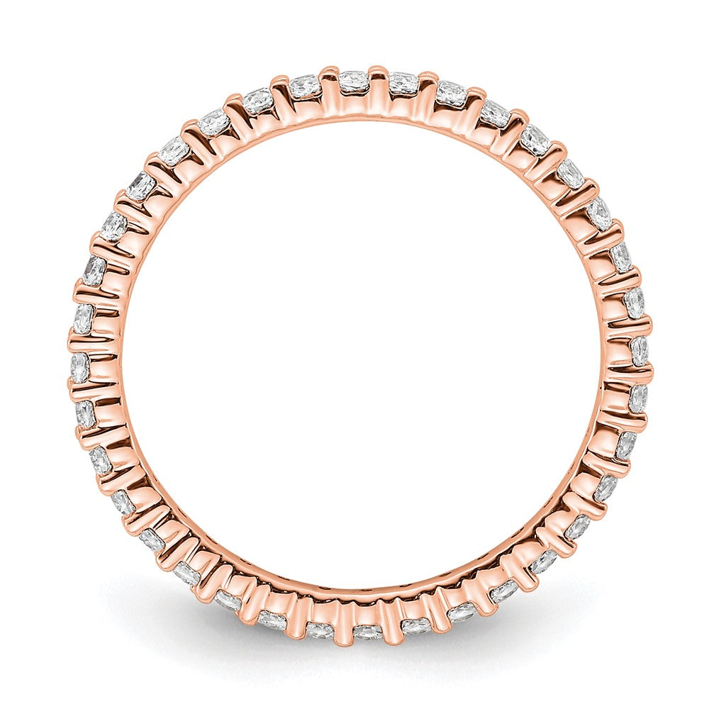 14k Rose Gold Polished Shared Prong 1/2 carat Diamond Complete Eternity Band