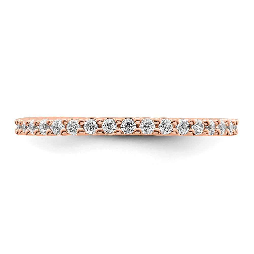 14k Rose Gold Polished Shared Prong 1/2 carat Diamond Complete Eternity Band