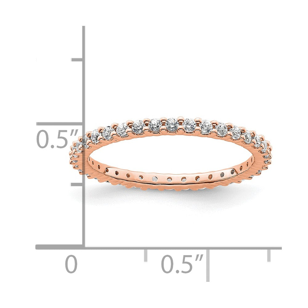 14k Rose Gold Polished Shared Prong 1/2 carat Diamond Complete Eternity Band