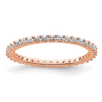 14k Rose Gold Polished Shared Prong 1/2 carat Diamond Complete Eternity Band