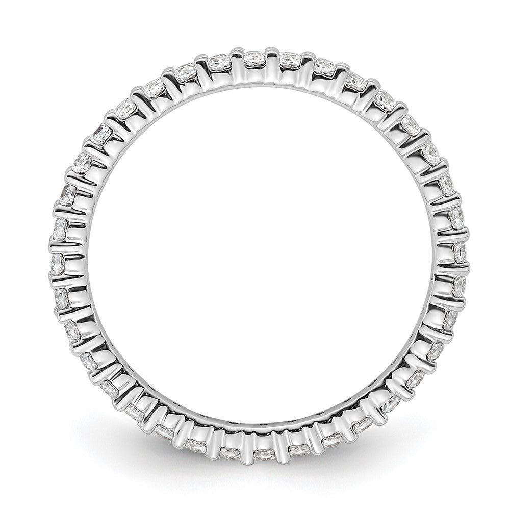 14k White Gold Polished Shared Prong 1/2 carat Diamond Complete Eternity Band