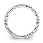 14k White Gold Polished Shared Prong 1/2 carat Diamond Complete Eternity Band