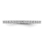 14k White Gold Polished Shared Prong 1/2 carat Diamond Complete Eternity Band