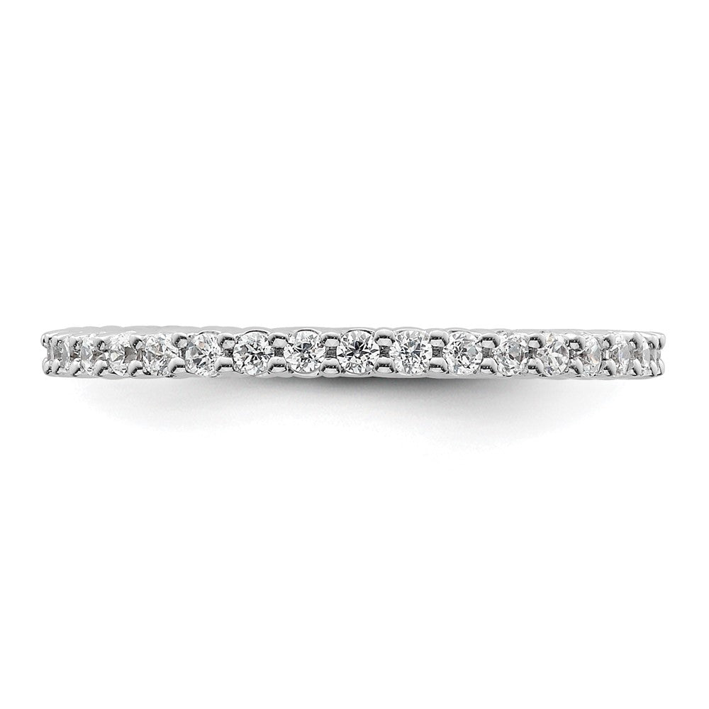14k White Gold Polished Shared Prong 1/2 carat Diamond Complete Eternity Band