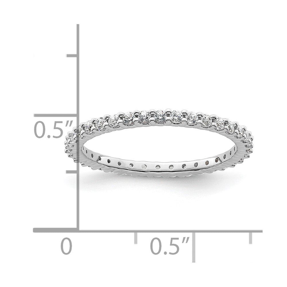 14k White Gold Polished Shared Prong 1/2 carat Diamond Complete Eternity Band