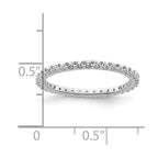14k White Gold Polished Shared Prong 1/2 carat Diamond Complete Eternity Band