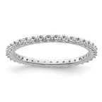 14k White Gold Polished Shared Prong 1/2 carat Diamond Complete Eternity Band