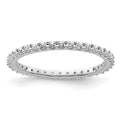 14k White Gold Polished Shared Prong 1/2 carat Diamond Complete Eternity Band