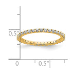 14k Polished Shared Prong 1/2 carat Diamond Complete Eternity Band