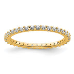 14k Polished Shared Prong 1/2 carat Diamond Complete Eternity Band