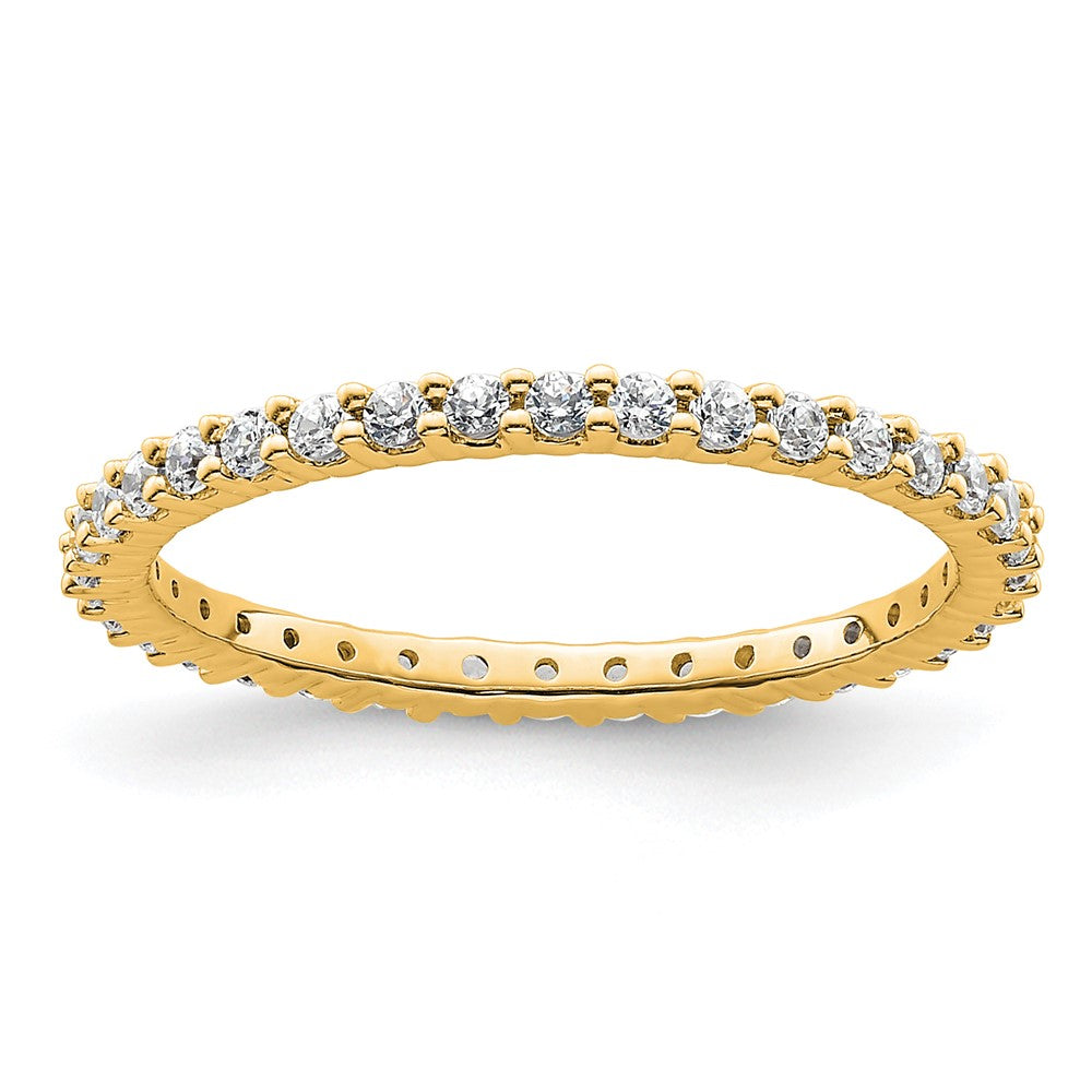 14k Polished Shared Prong 1/2 carat Diamond Complete Eternity Band