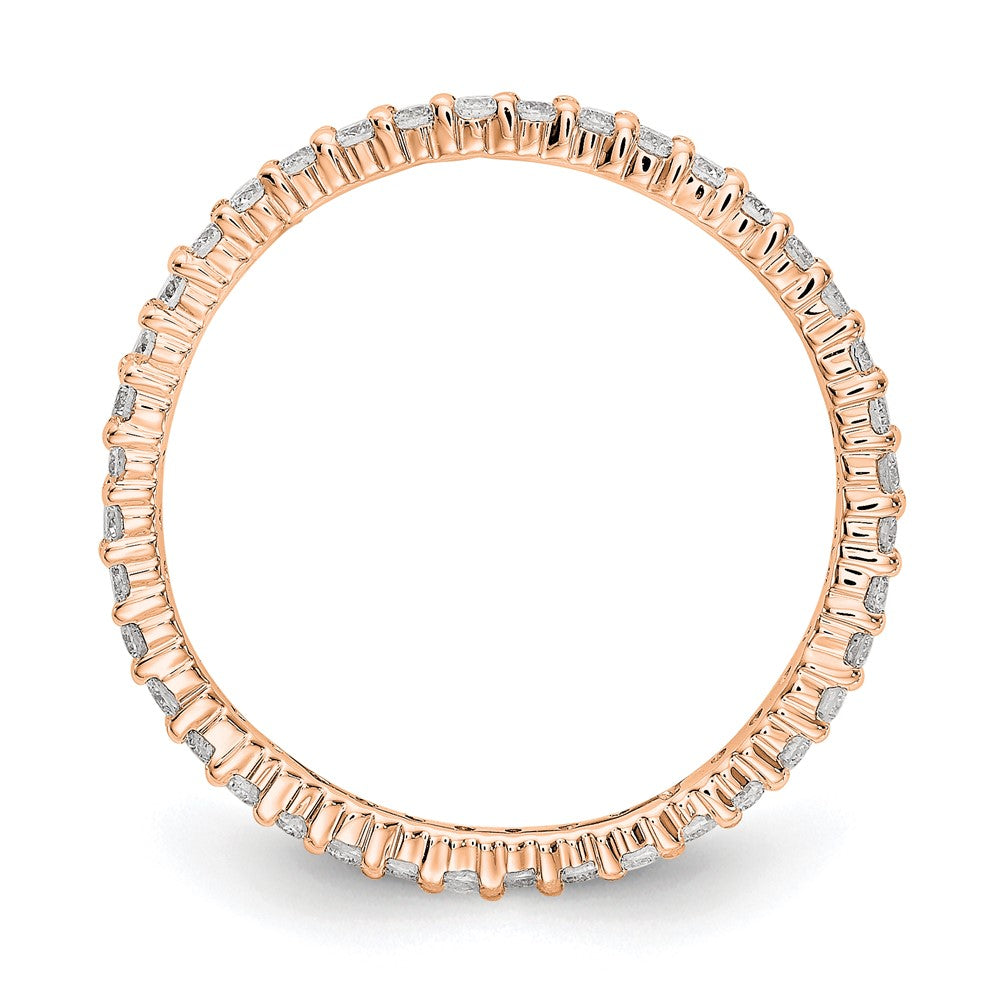 14k Rose Gold Polished Shared Prong 1/2 carat Diamond Complete Eternity Band