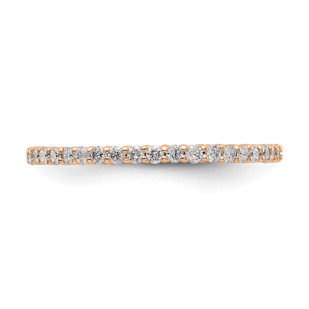 14k Rose Gold Polished Shared Prong 1/2 carat Diamond Complete Eternity Band
