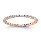 14k Rose Gold Polished Shared Prong 1/2 carat Diamond Complete Eternity Band