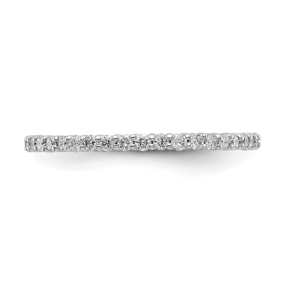 14k White Gold Polished Shared Prong 1/2 carat Diamond Complete Eternity Band