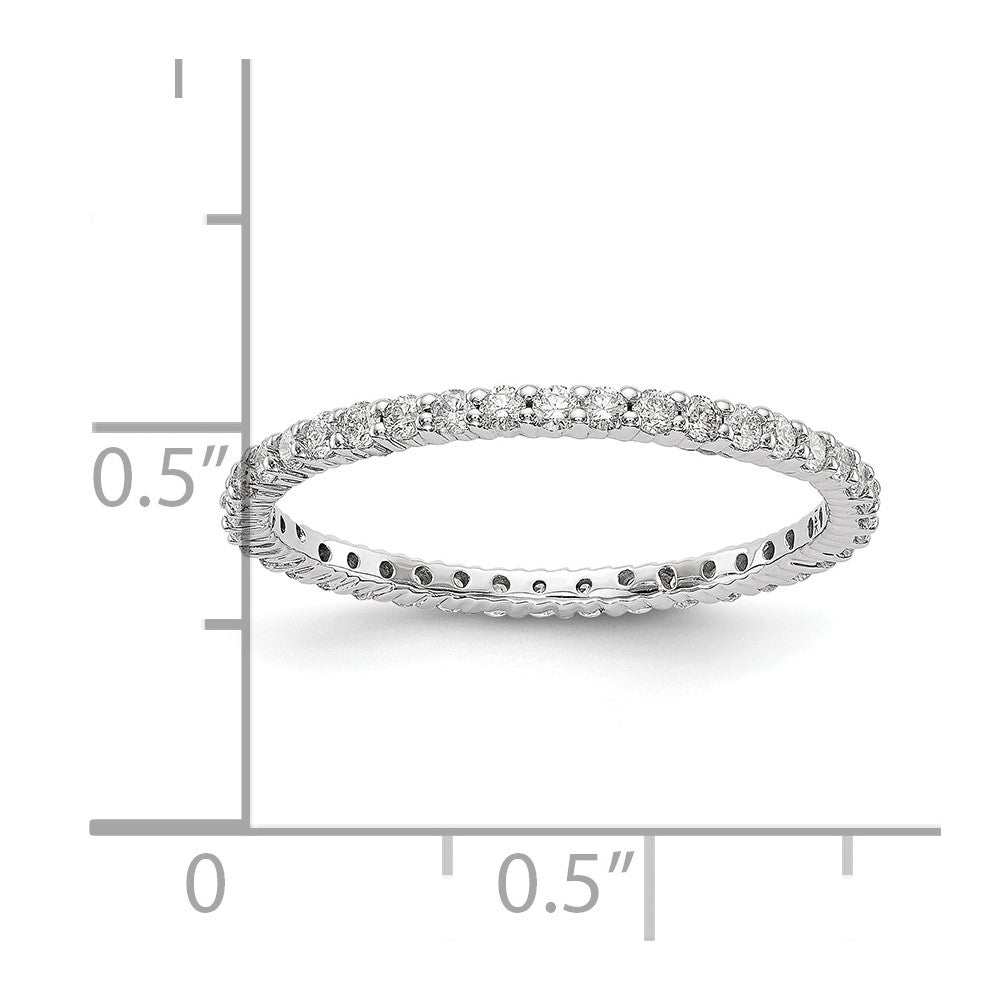 14k White Gold 1/2 carat Lab Grown Diamond VS/SI+ G+ Complete Shared Prong Eternity Band