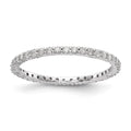 14k White Gold Polished Shared Prong 1/2 carat Diamond Complete Eternity Band