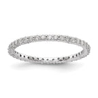 14k White Gold Polished Shared Prong 1/2 carat Diamond Complete Eternity Band