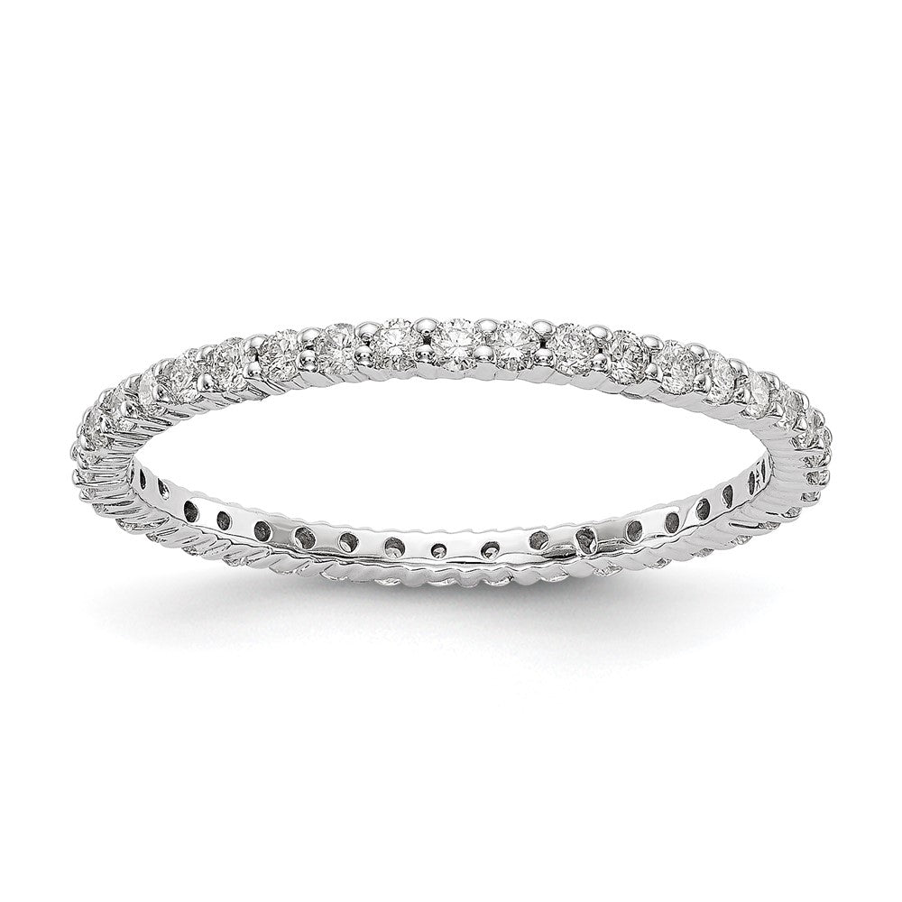 14k White Gold 1/2 carat Lab Grown Diamond VS/SI+ G+ Complete Shared Prong Eternity Band