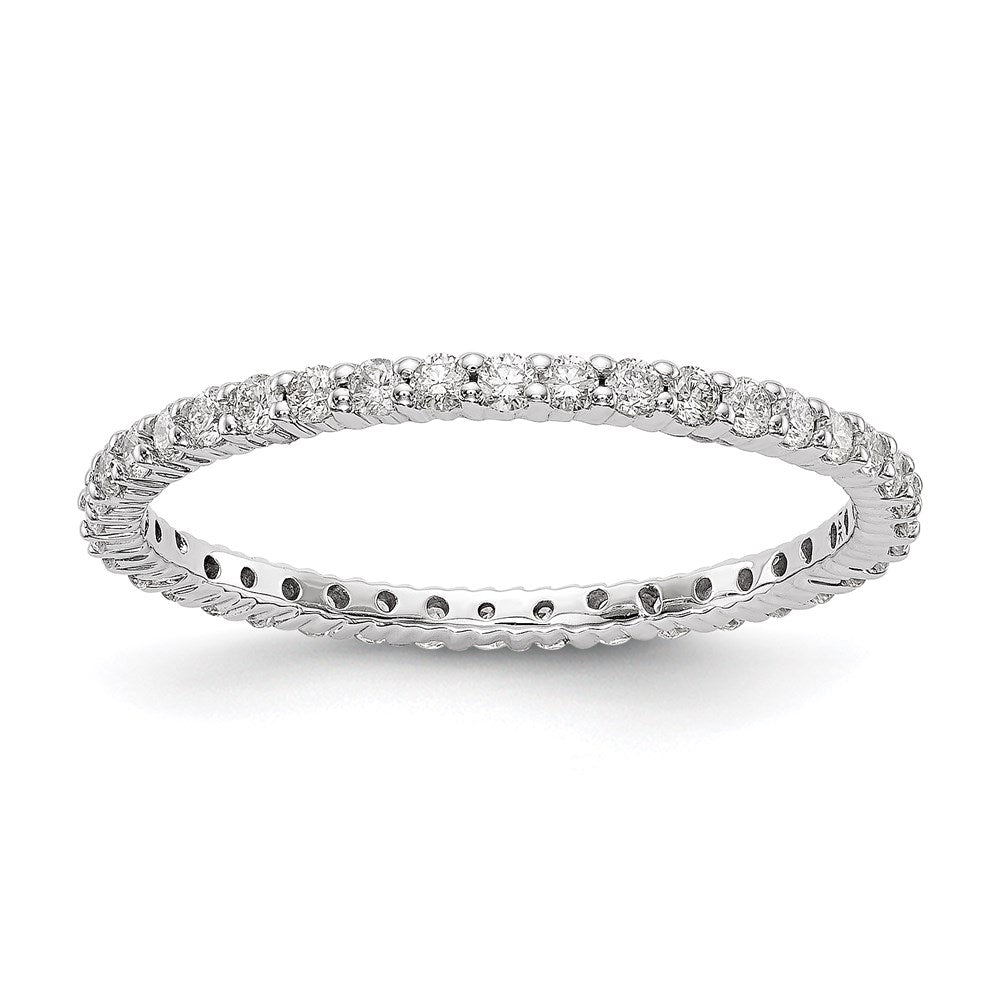 14k White Gold Polished Shared Prong 1/2 carat Diamond Complete Eternity Band
