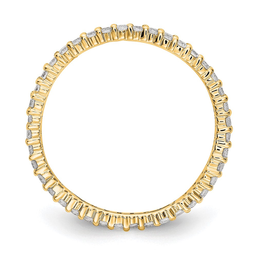 14k Polished Shared Prong 1/2 carat Diamond Complete Eternity Band